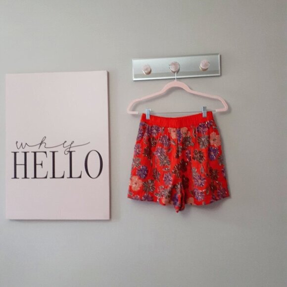 NWT Maje coral multicoloured sequined floral mini shorts, 2 or M - Picture 15 of 16